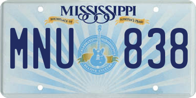 MS license plate MNU838