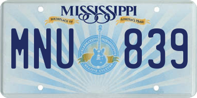 MS license plate MNU839