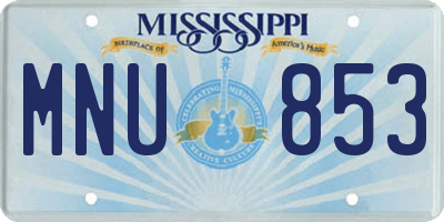 MS license plate MNU853
