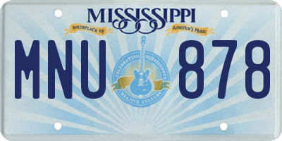 MS license plate MNU878