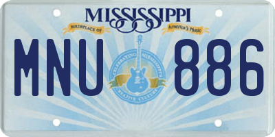 MS license plate MNU886