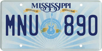 MS license plate MNU890