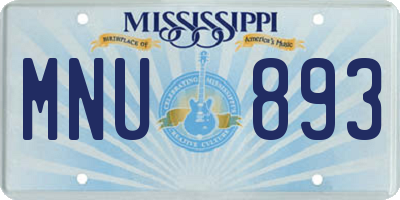 MS license plate MNU893