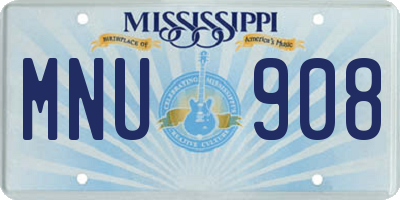 MS license plate MNU908