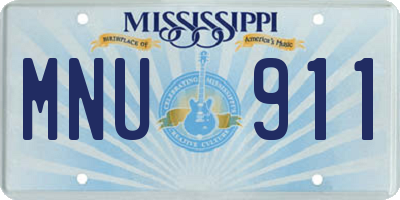 MS license plate MNU911