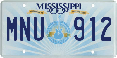 MS license plate MNU912