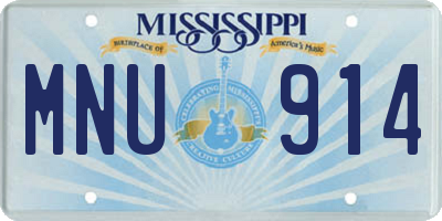 MS license plate MNU914