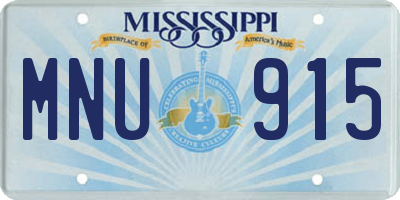 MS license plate MNU915