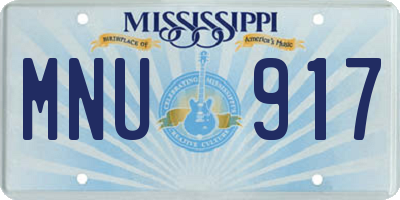 MS license plate MNU917