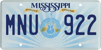 MS license plate MNU922