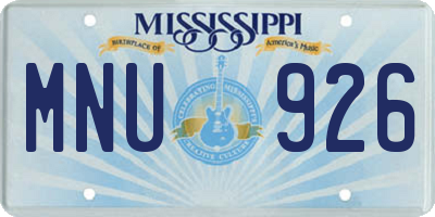 MS license plate MNU926