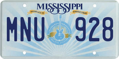 MS license plate MNU928
