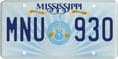 MS license plate MNU930