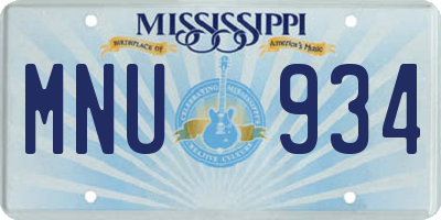 MS license plate MNU934