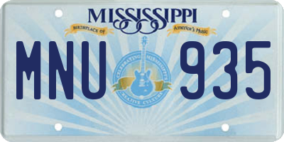 MS license plate MNU935