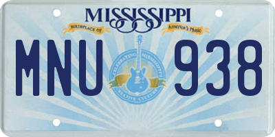 MS license plate MNU938