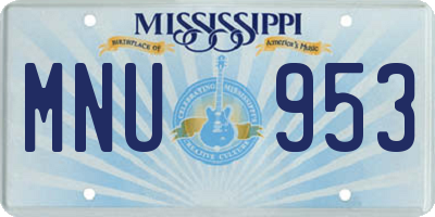 MS license plate MNU953