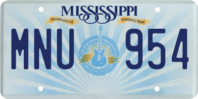 MS license plate MNU954