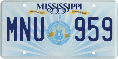MS license plate MNU959