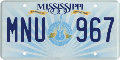 MS license plate MNU967