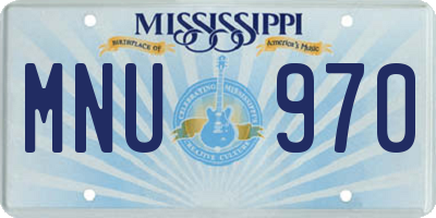 MS license plate MNU970