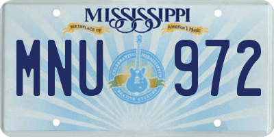 MS license plate MNU972