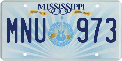 MS license plate MNU973