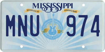 MS license plate MNU974