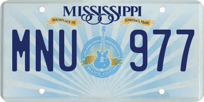 MS license plate MNU977