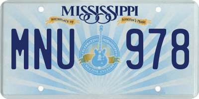 MS license plate MNU978