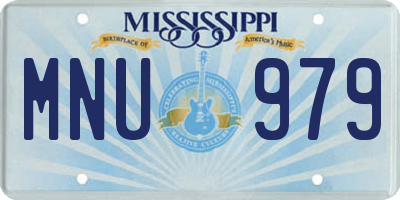 MS license plate MNU979
