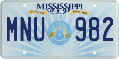 MS license plate MNU982