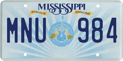 MS license plate MNU984