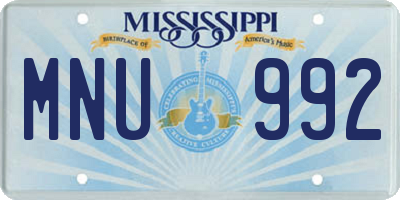 MS license plate MNU992