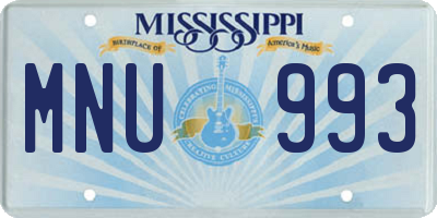MS license plate MNU993