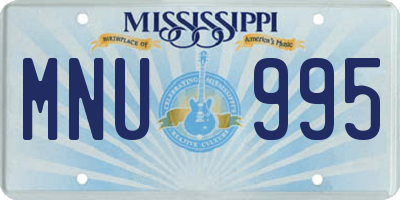 MS license plate MNU995
