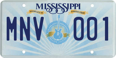 MS license plate MNV001