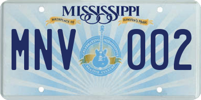 MS license plate MNV002