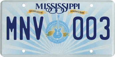 MS license plate MNV003