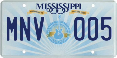 MS license plate MNV005