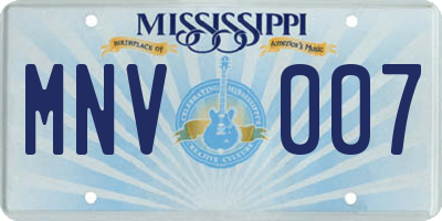 MS license plate MNV007
