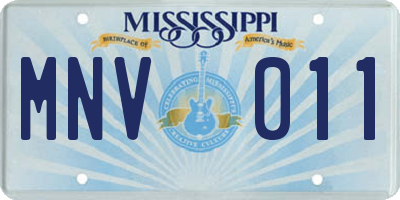 MS license plate MNV011