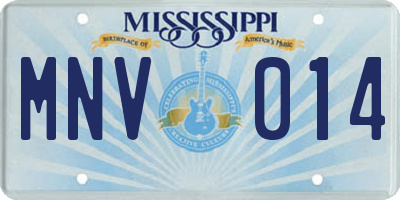 MS license plate MNV014