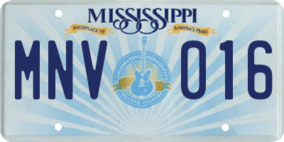 MS license plate MNV016