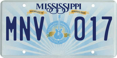 MS license plate MNV017