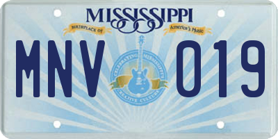 MS license plate MNV019