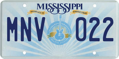MS license plate MNV022