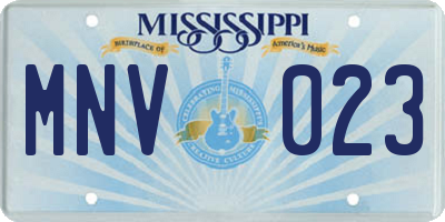 MS license plate MNV023