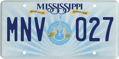 MS license plate MNV027