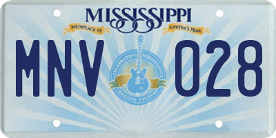 MS license plate MNV028